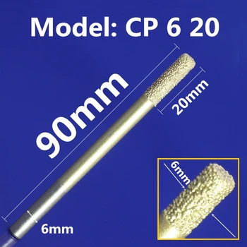 Modelis CP6-20,1 VNT,CNC Deimantų akmens graviravimas bitų marmuro,bluestone ir smiltainis,Tiesiai plokščiadugnis cutter,paramos kūgio tiek