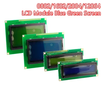 LCD Modulis Mėlyna Žalia Ekrano Arduino 0802 1602 2004 12864 LCD Pobūdžio UNO R3 Mega2560 Ekranas PCF8574T IIC I2C Sąsaja