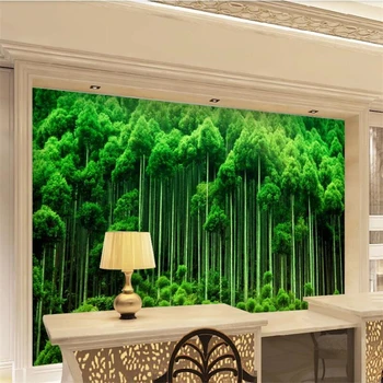 wellyu Žalia šviežia bambuko miškų kambarį fono sienos užsakymą didelės freskos tapetai papel de parede quarto