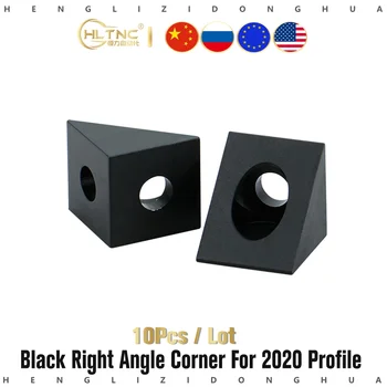 10vnt Black 90 Laipsniu V-Įpjovos stačiu Kampu Kodas Kampe Openbuids 2020 Aliuminio Profilio Rėmo Jungtis Laikiklis CNC 3D Spausdintuvas