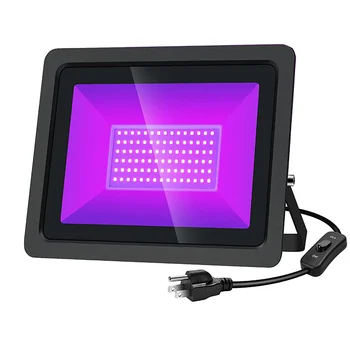 UV LED Juodos Šviesos 50W 100W Lempos Potvynis Šviesa su Plug IP66 atsparus Vandeniui Lempos Šokių Grupė Etape Akvariumas Neono Švytėjimas