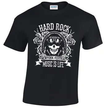 Muzika-tai Gyvenimas, T-Shirt Mens Juosta Grunge Roko Festivalis Nelaimę Punk Kietas Rokeris