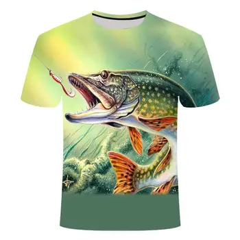 2023 naujų žvejybos marškinėliai stilius atsitiktinis Skaitmeninis žuvų 3D Print t-shirt Vyrai Moterys marškinėlius Vasaros Trumpas Rankovės O-kaklo Viršūnes&Tees