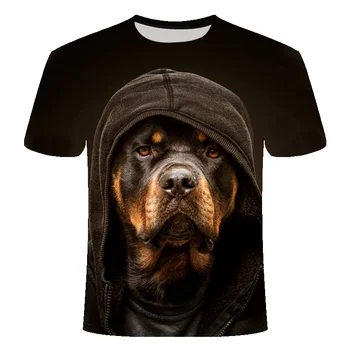 2023 Naujas 3D Šuo Spausdinti Vyrų Hip-Hop Vasaros T-shirt Juokinga Trumpas Rankovės Viršuje Atsitiktinis Karšto Pardavimo