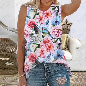 Mados Naujų laisvo Stiliaus Moterų Brangioji T-shirt 3D Spausdinimo Atsitiktinis Didelis Vasaros Gėlių Drugelis Moterų Bako Viršuje Rankovių