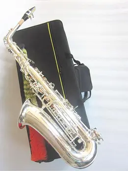 Naujas Alto Sax Aukštos Kokybės Eb Butas Sidabro Saksofonas Žalvaris Efektyvumo Muzikos Instrumentas Su Byla Priedai