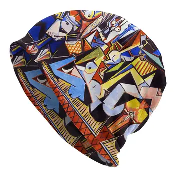 Pablo Picasso Moterims Alžyras Kepuraitė variklio Dangčio Mezgimo Skrybėlę Unisex Suaugusiųjų Les Femmes d'Alger Šiltos Žiemos Skullies Beanies Kepurės