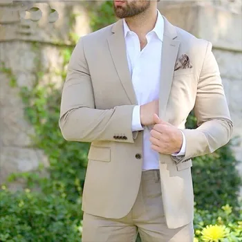 Italijos Švarkas Rinkiniai Prabanga Smėlio Vyrų Kostiumai 2023 Klasikinio Stiliaus 2 Vnt Verslo Vyrų Office Dėvėti Kostiumai Rinkiniai, Laisvalaikio Šalis Tuxedos