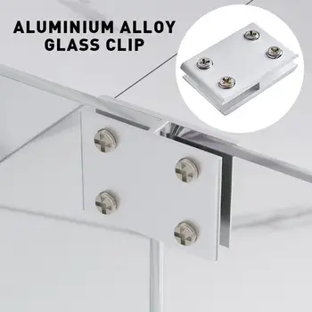 Naujas 10VNT Aliuminio Lydinio, Stiklo Laikikliai 180° Dvigubus Šonus, Reguliuojamo Turėklai Laikikliai laikikliai 6~20mm Juoda/Aliuminio Spalva