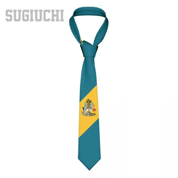 Bahamų Vėliava, Emblema, Vyrams, Moterims, Kaklo Ryšius Atsitiktinis Pledas Kaklaraištis Tinka Slim Vestuves Verslo Necktie Gravatas