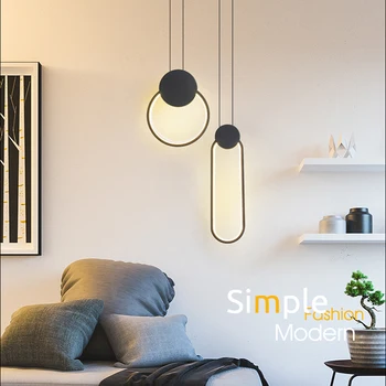 Nuotolinio Valdymo pulto LED Pakabukas Lempa, Miegamojo Lovos Apšvietimas Ilgai Aikštėje Turas Juoda Pakabos Kabo Šviesos diodų (LED) Namų patalpų