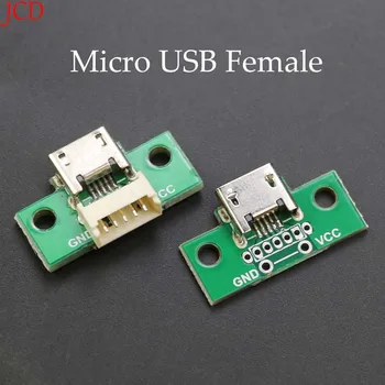 1PCS Micro USB lizdas, krovimo valdybos Micro moterų sėdynės su tvirtinimo skylė 