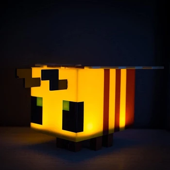 Naujas MC Žaidimas LED Žaislų Kūrybos Bičių Modelis Naktį Šviesos Kambaryje Namų Atmosferą Šviesos Stalo Lempa Vaikų Dovanų