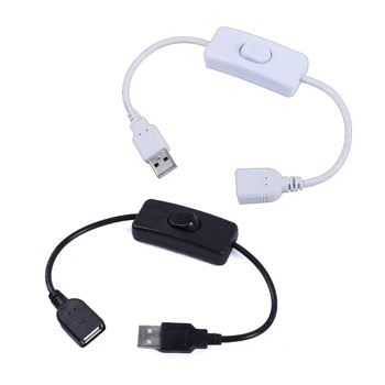30cm USB Kabelis su Jungikliu ON/OFF, Kabelio Pratęsimas Perjungti Adapteris USB Lempa USB Ventiliatorius elektros Energijos Tiekimo Linijos Patvarus