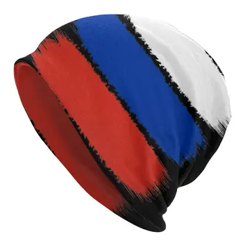 Vėliavos Rusijos Vyrų Moterų Kepuraitė Skrybėlės Vėliava Rusija Spalvų Megztus Skrybėlę Hip-Hop Earmuff variklio Dangčio Gatvės Skullies Beanies