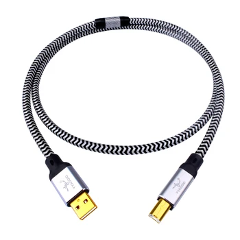 Patobulinta versija OFHC sidabruotas HiFi USB kabelis Dekoderis garso plokštė jungiamasis kabelis VPK duomenų eilutė