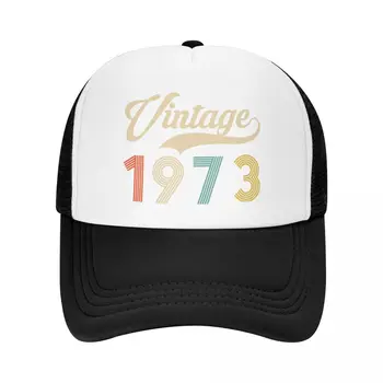 Custom Retro Vintage 1973 m. 50-ojo Gimtadienio Beisbolo kepuraitę nuo Saulės Apsaugos Vyrų, Moterų Reguliuojamas Sunkvežimio vairuotojas Hat Rudenį Snapback Kepurės