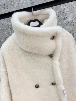 camle vilnos žiemos moters trumpas kailis tirštėti šiltų kašmyro paltai mažo dydžio trumpas meškiuko kailis moterų aukštos kokybės 4