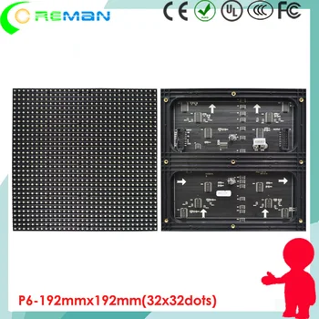 Patalpų aukšto ryškumo 192mm x192mm 32x32 pikselių SMD3528 p6 led matricos led modulis