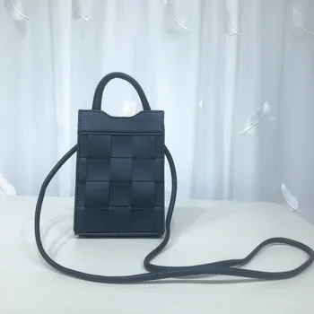 Moterų Pynimo Telefono Krepšys PU Odos Rankinę Su Trumpa Rankena Prabangos Dizaineris Tendencija Pečių Maišą Lady Tote Bag