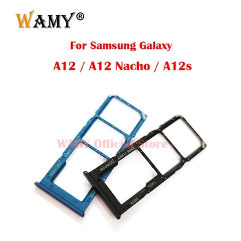 Originalus Naujas SIM Kortelės Dėklas Lizdo Laikiklį Adapterio Lizdas Samsung Galaxy A12 / A12 Nacho / A12s Remontas, Dalys