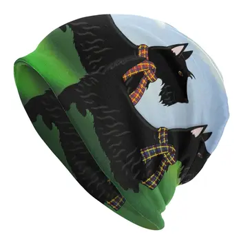 Škotų Terjerų Mylėtojų Hip-Hop Beanies Kepurės Unisex Variklio Dangtis, Žiemą Šiltas Megzti Skrybėlę Suaugusiųjų Juoda Scotties Šuo Kepuraitė Skrybėlės Slidinėjimo Kepurė