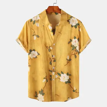 2023 Spausdinti Medvilnės Marškinėliai Vyrams Trumpomis Rankovėmis Atsitiktinis Streetwear Kvėpuojantis Havajų Vasaros Laisvalaikio Marškinėliai