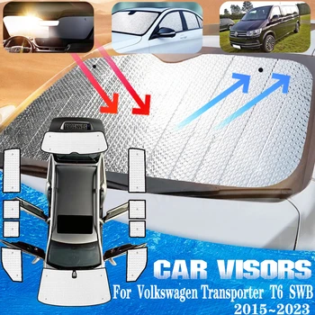 Automobilių Skydeliai nuo Saulės Volkswagen Multivan VW Transporter Caravelle T6 SWB 2015~2023 Anti-UV Automobilių Langų apsauga nuo saulės Skydeliai Priedai