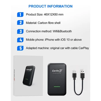 Carlinkit 3.0 Bevielio ryšio Carplay Adapteris, Automobilinis Navigacijos Automobilių Laidinio Belaidžio Carplay Modulis Plug and Play USB IOS