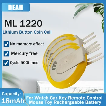 5-10vnt ML1220 ML 1220 3V 18mAh Ličio Įkraunama Baterija Su Litavimo Koja Už Laikrodis pagrindinėse plokštėse Pakeisti Mygtuką Moneta Ląstelių