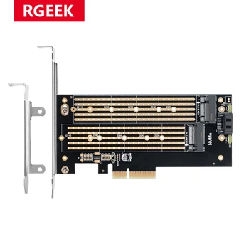 RGEEK M. 2 NVMe SSD NGFF, KAD PCIE X4 adapteris M Mygtukas B Mygtukas dual interface card Bendradarbiavimą PCI Express 3.0 x4 2230-22110 Visi Dydis m.2