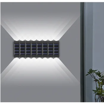 2 LED Saulės-Lauko Sienos Lempos Saugumo Sodas Šviesos Kiemas, Rakinama Apdailos Ir Išdėstymas Tvoros Įkaitinta Atmosfera Sienos Lempos