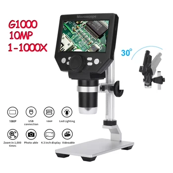 Mikroskopas G1000 Skaitmeninis Mikroskopas Litavimo 4.3 Colių Didelės Bazės LCD 10MP 1-1000X Nuolatinio Stiprinimo didinamasis stiklas