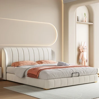 Mokslo ir technologijų flannelette lova, sviestas oro, paprastas 1.8 m dydžio namas, 1,5 m modernaus audinio lova, mergaičių miegamasis