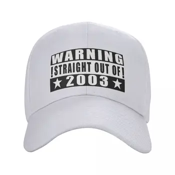 Punk Unisex Balta Įspėjimas, Tiesiai Iš 2003 Sunkvežimio Vairuotojas Hat Suaugusiųjų Reguliuojamas Beisbolo Kepuraitę Vyrų, Moterų Apsaugos Nuo Saulės