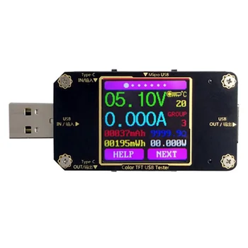 4.5-24V USB Tipo C LCD Galios Matuoklis Testeris, Skaitmeninis Multimetras Voltmeter Ammeter Detektorius 