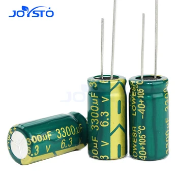 10vnt/daug 6.3 V 3300UF 10*20mm aukšto dažnio žemo impedanso aliuminio elektrolitinių kondensatorių 3300uf 6.3 v