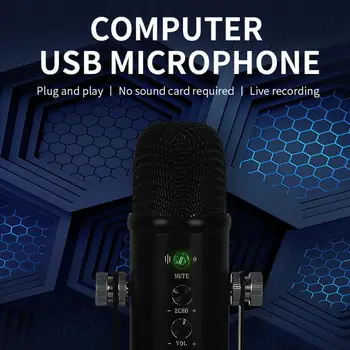USB Mikrofono Praktinių USB Sąsaja Stebėjimas Realiu laiku KOMPIUTERIO Mikrofonas Namų Pasiūlos Stalo Mikrofonas Kondensatoriaus Mikrofonas