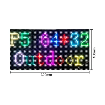 Atnaujinti Savo Lauko Reklamos Vandeniui P5 RGB LED Ekranas - 3in1 SMD Spalvotas, 320x160mm, 64x32 Pikselių, 1/8 Sc