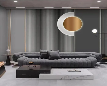 beibehang Pritaikytas modernus naujas TV gyvenamasis kambarys sofos, miegamojo grotelių linija, šviesos, prabangūs tapetai papel de parede tėtis peint