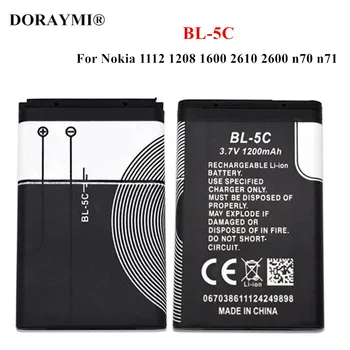Originalus 1200mAh baterija BL-5C Li-ion Ličio Baterija Nokia 1112 1208 1600 2600 2610 n70 n71 Telefono Baterijų Pakeitimas
