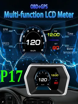 P. 17 Hud OBD2 GPS Dual Sistema, Head-Up Display Matuoklis Skaitmeninis Odometras Smart borto Kompiuteris Automobilio Gedimo Automatinis Signalo